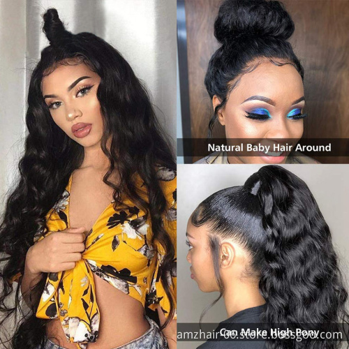 Raw Peruvian Virgin Body Wave Human Hair Hd Lace Front Wig For Black Women Wholesale Full Transparent 360 Lace Frontal Wig Cheap